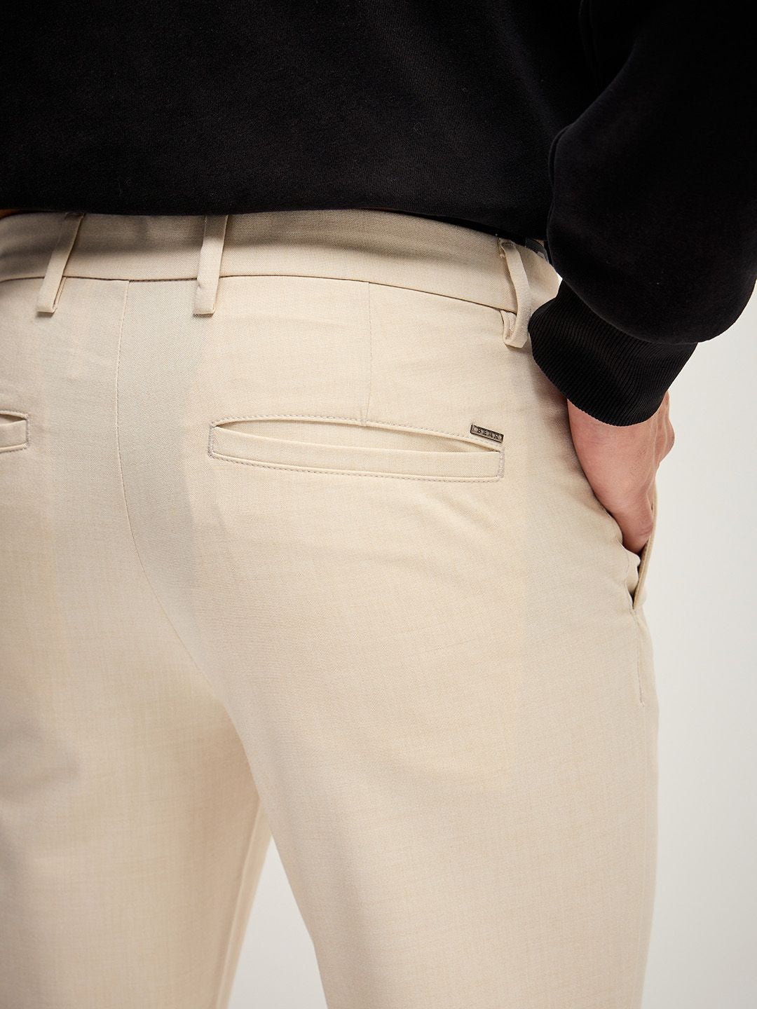 THE BEAR HOUSE Men Solid 4 Way Stretch Formal Trouser