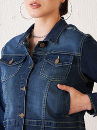 Antheaa Blue Washed Baggy Fit Denim Jacket