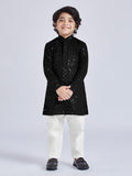 VASTRAMAY Boys Embroidered Regular Sequinned Kurta with Pyjamas