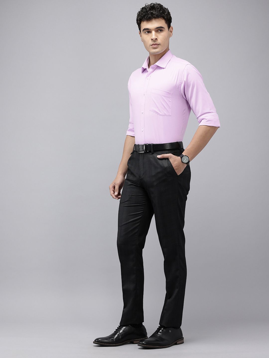 Park Avenue Slim Fit Geometric Self Designed Formal Shirt