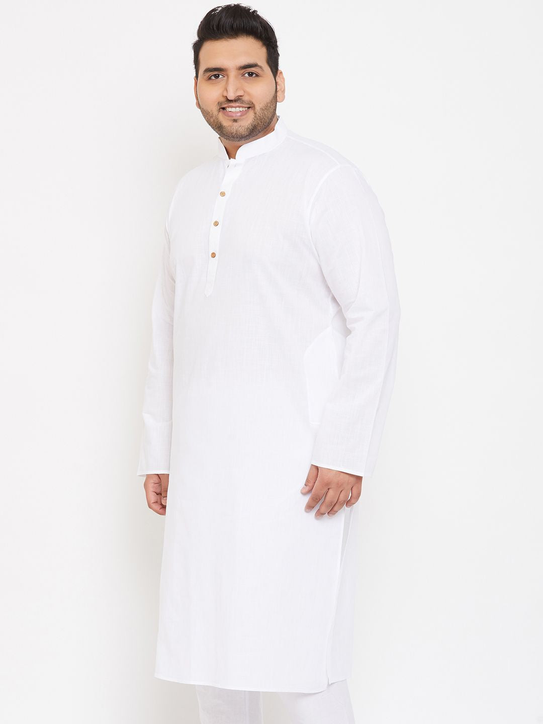 VASTRAMAY Men White Solid Kurta