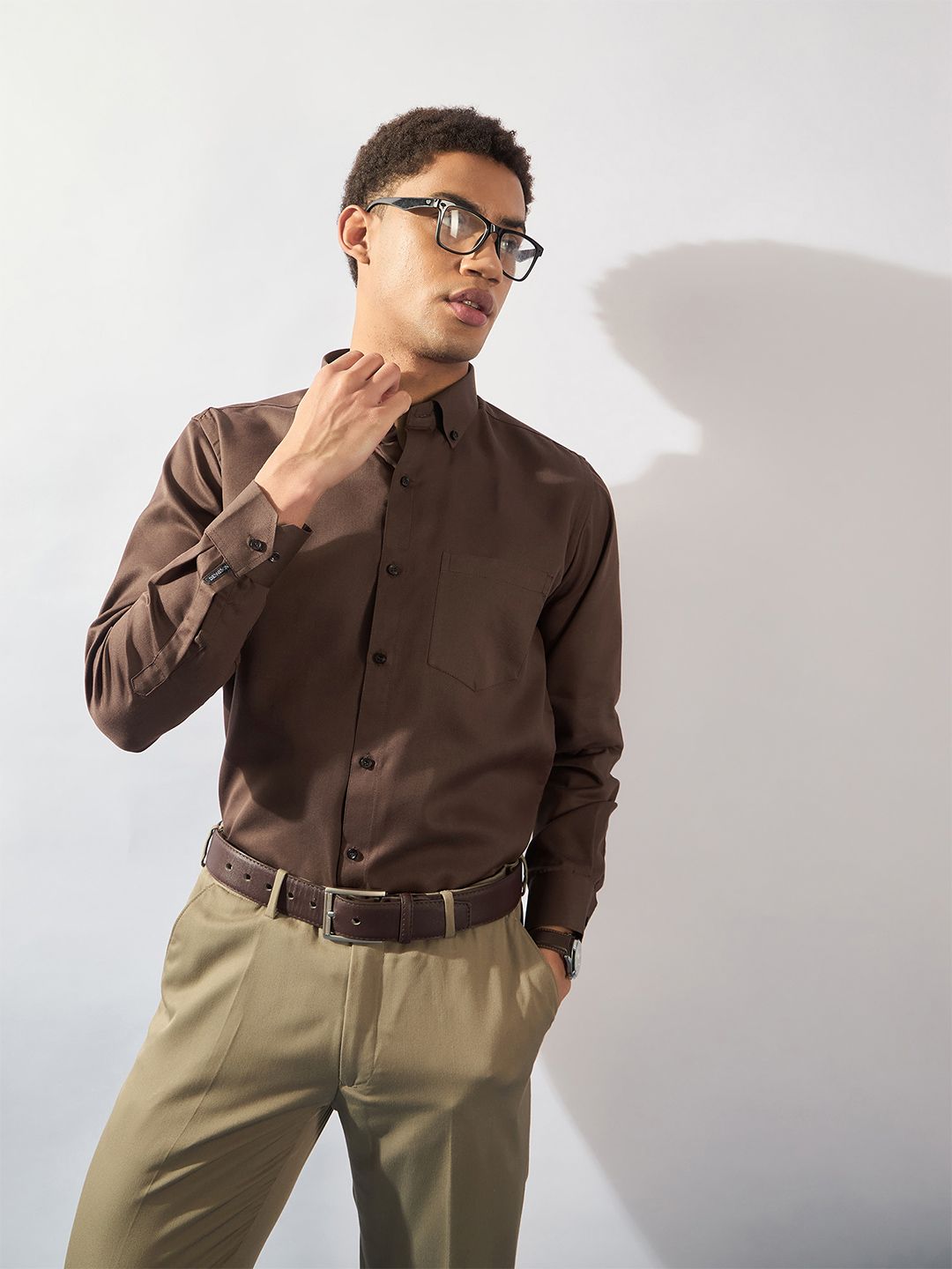 DENNISON Lelaki Button Down Collar Baju Formal