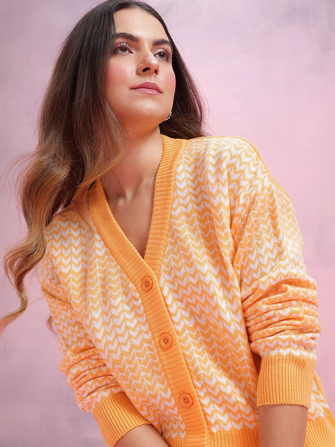 DressBerry Self Design Geometric Sweater