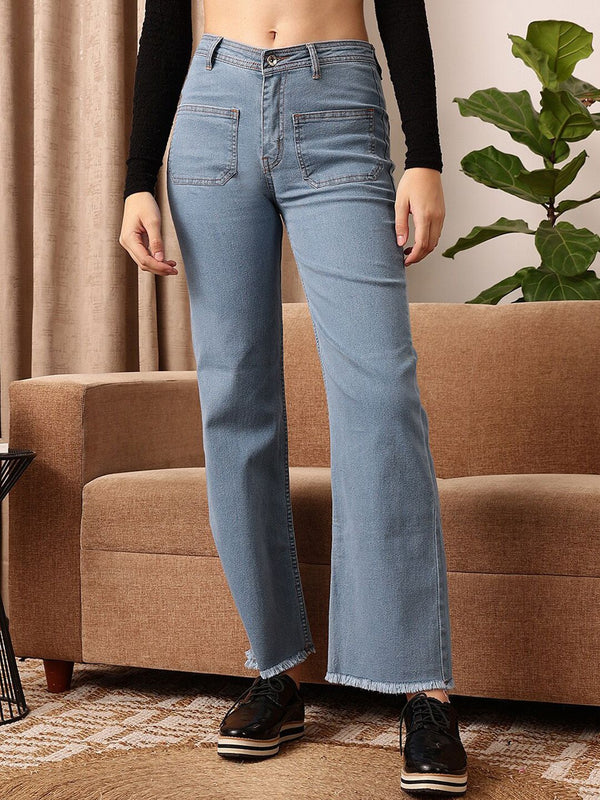 STREET 9 Women Comfort Wide Leg Clean Look Stretchable Jeans