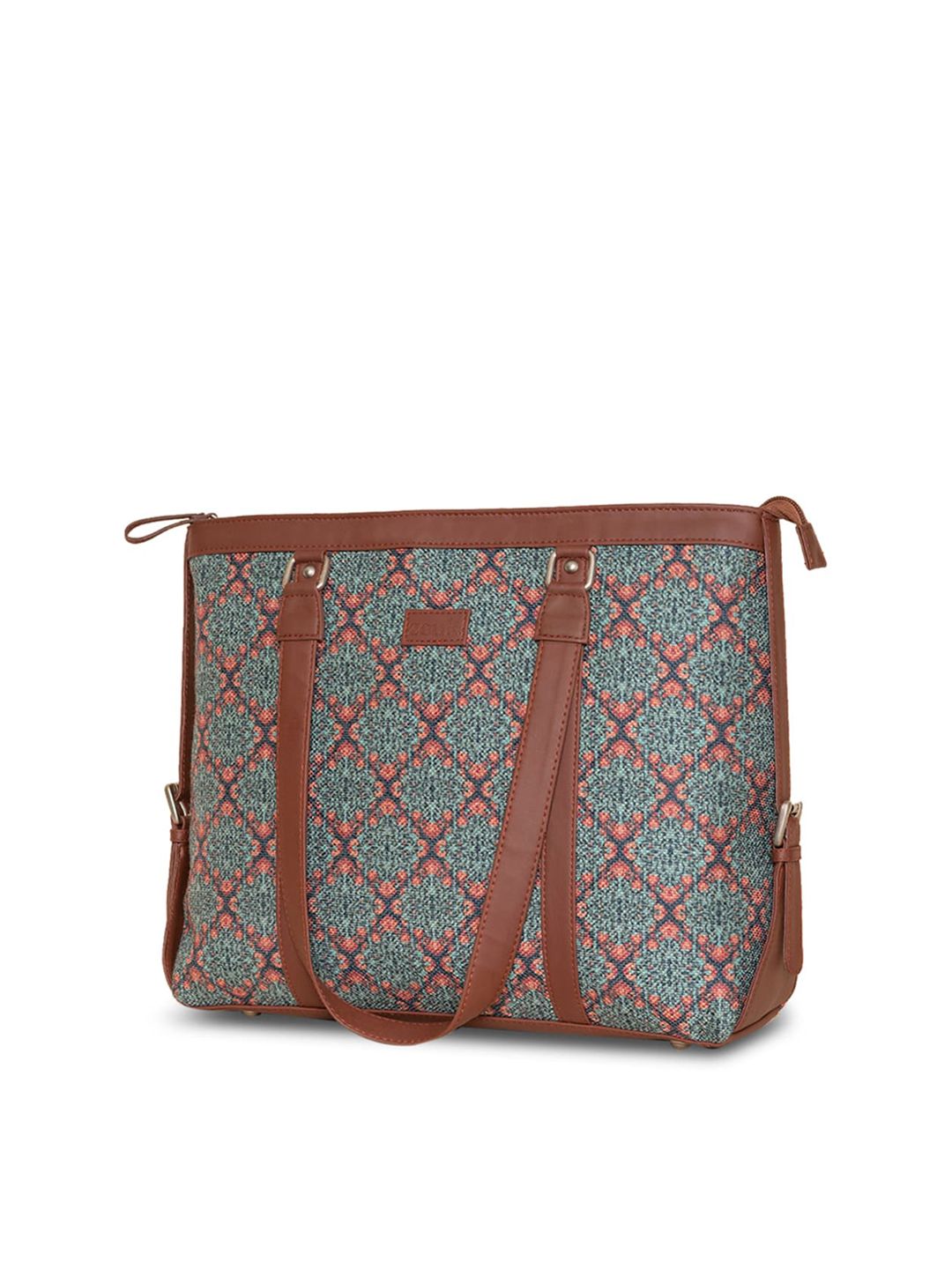ZOUK Teal Ethnic Motifs Print Laptop Sling Bag