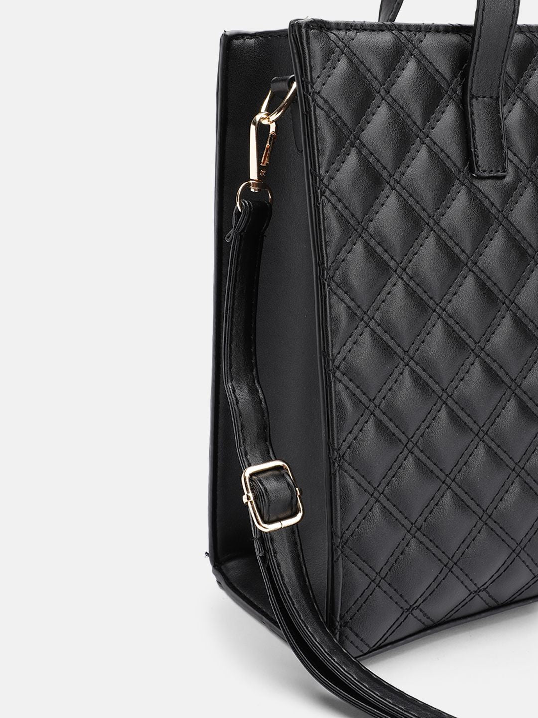 DressBerry Structured Quilted Shoulder Bag