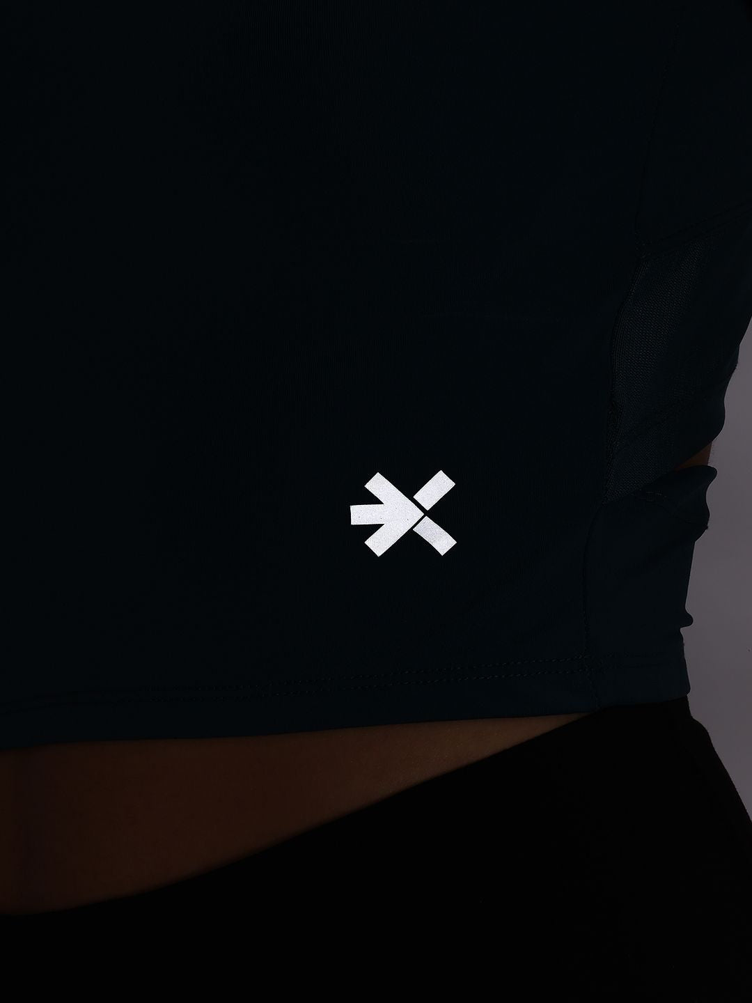 HRX by Hrithik Roshan Women Cut Outs Slim Fit Crop Training T-shirt