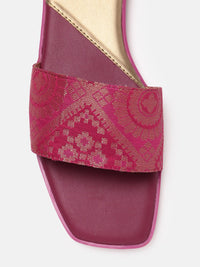 Anouk Women Woven Design Ethnic Open Toe Flats