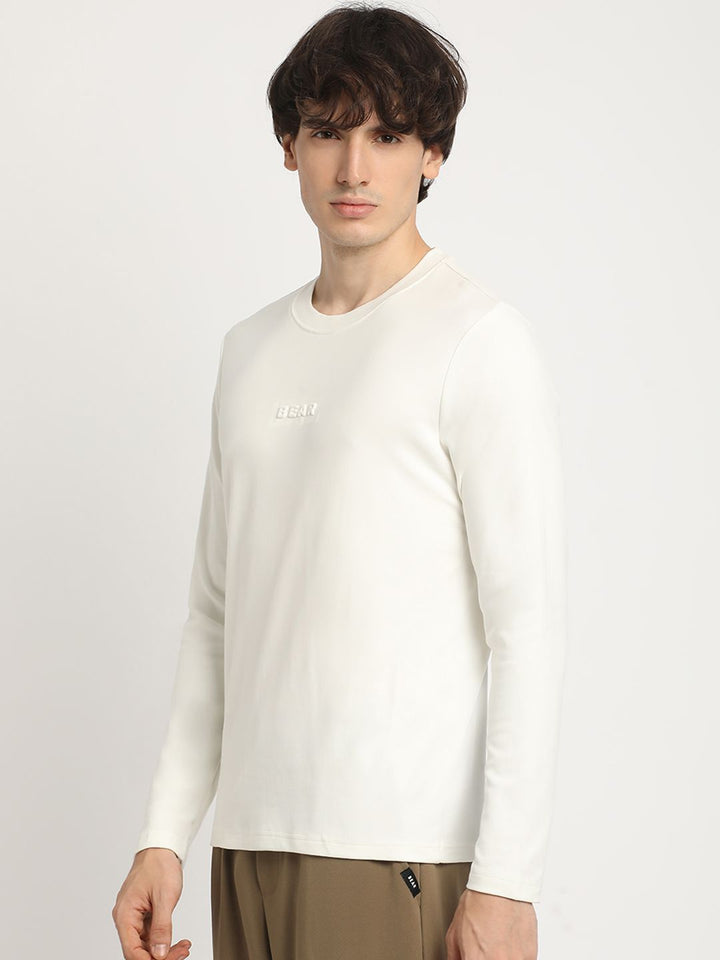 THE BEAR HOUSE Men Crew Neck Full sleeve Solid T-shirt