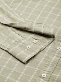 Raymond Pure Cotton Slim Fit Checked Casual Shirt