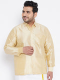 VASTRAMAY Men Plus Size Gold-Toned Premium Casual Shirt