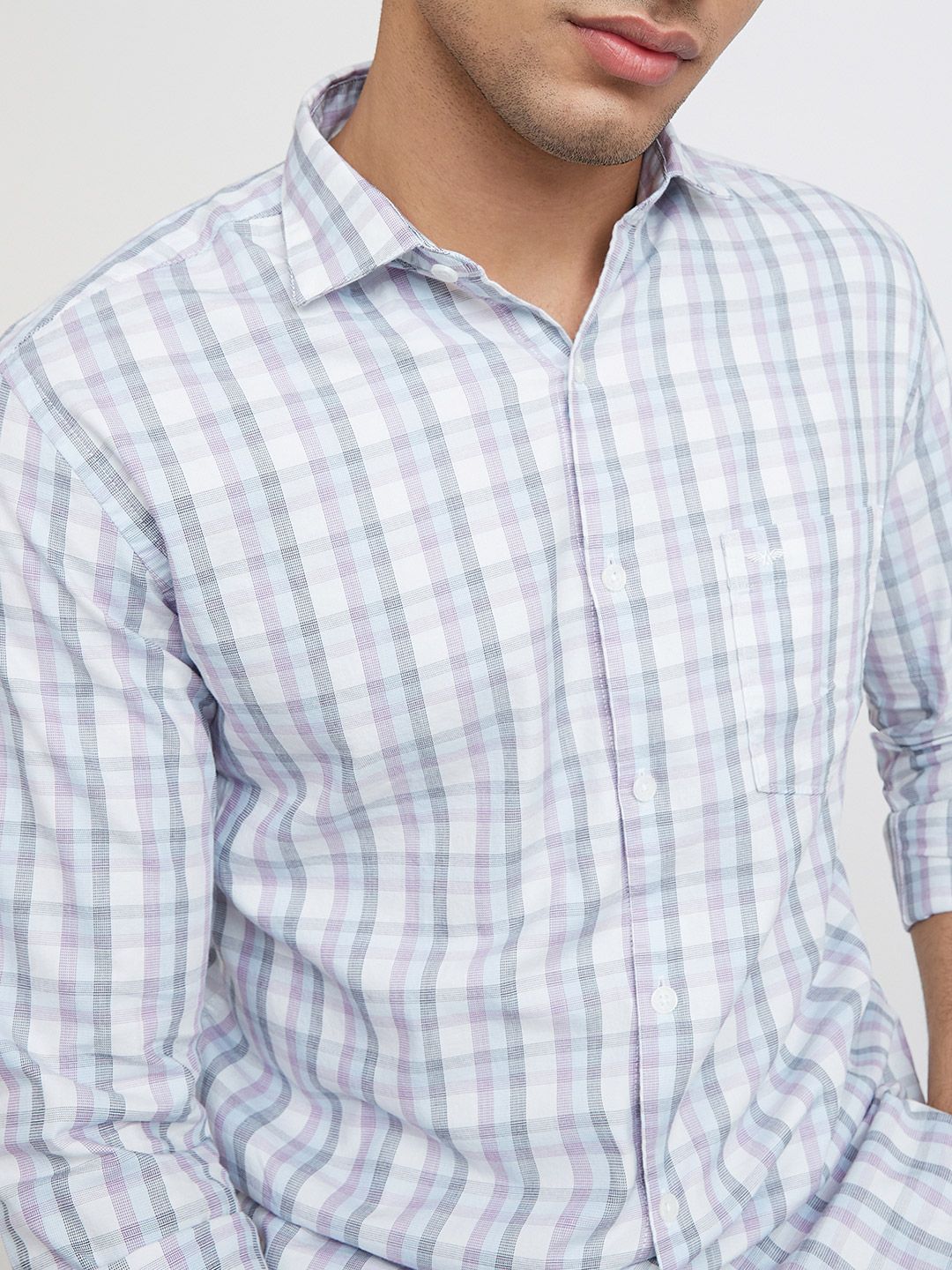 Park Avenue Men Pure Cotton Slim Fit Checked Casual Shirt