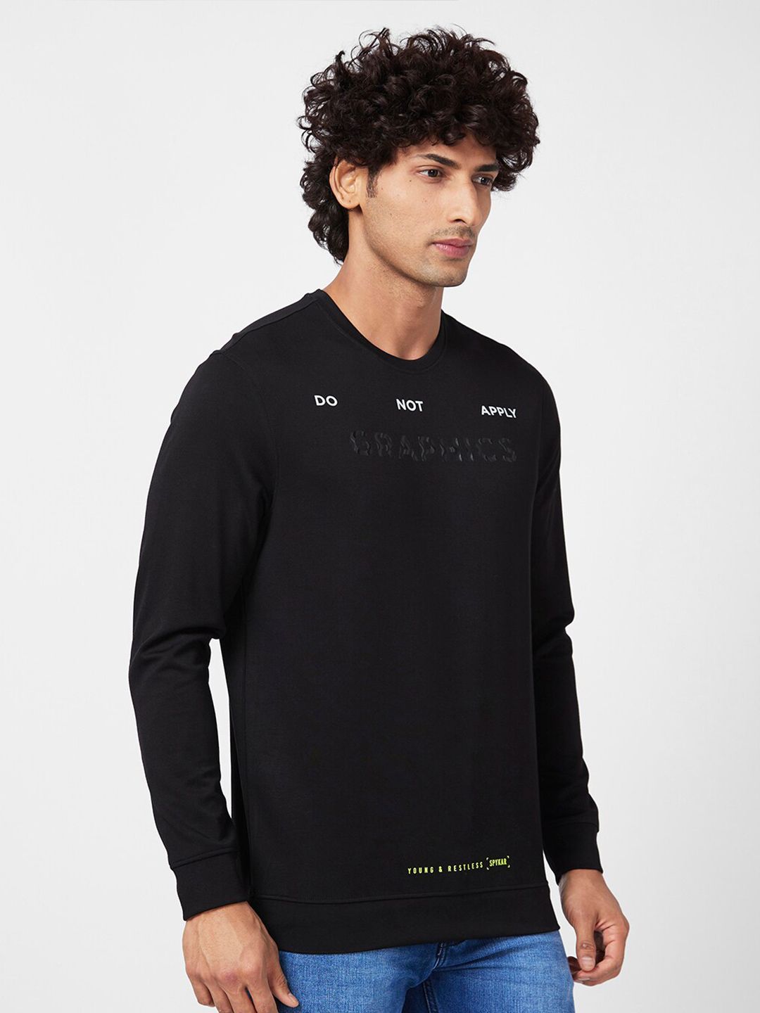 SPYKAR Typography Printed Cotton Sweatshirt