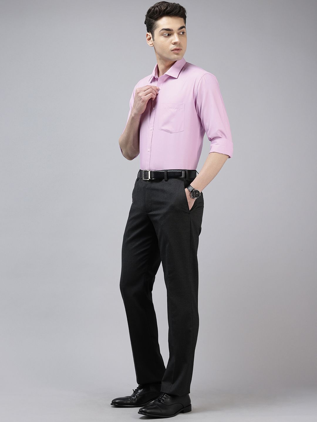Park Avenue Slim Fit Textured Self Design Formal Shirt