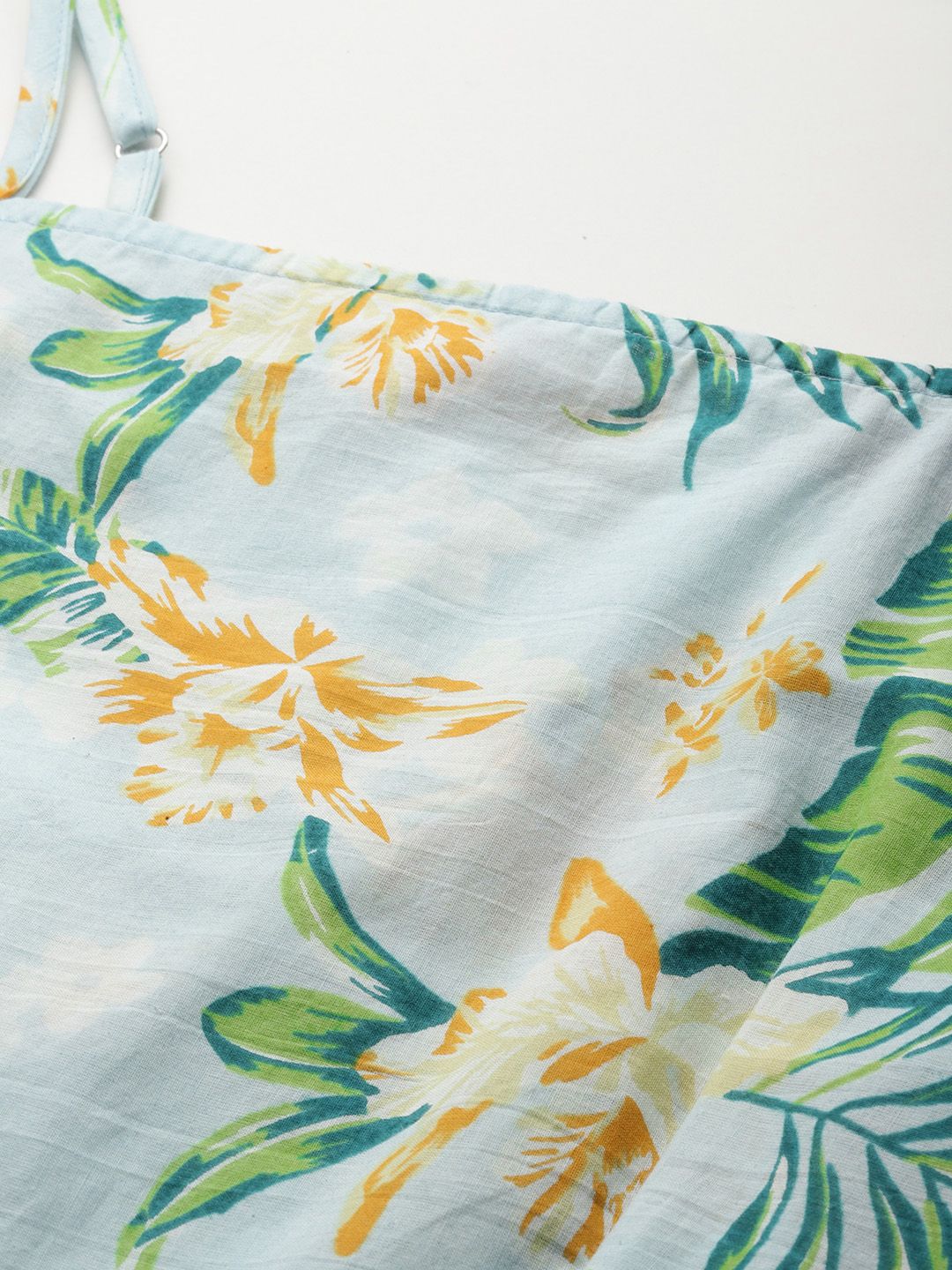 all about you Tropical Print Cotton A-Line Midi Dress