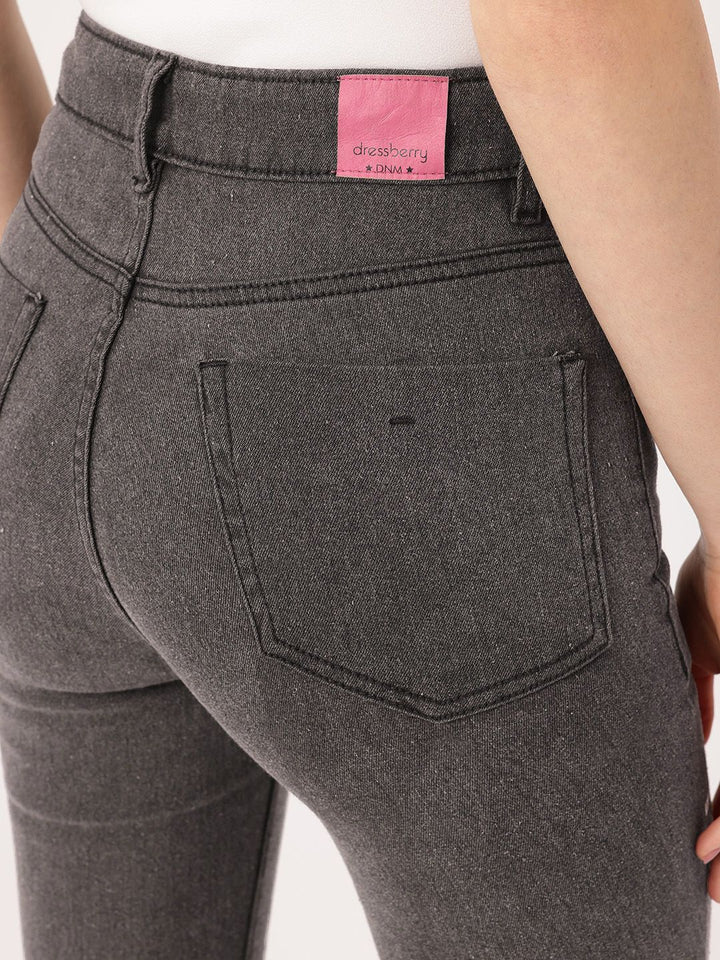 DressBerry Women Soft Touch Flared Fit Light Fade Printed Jeans