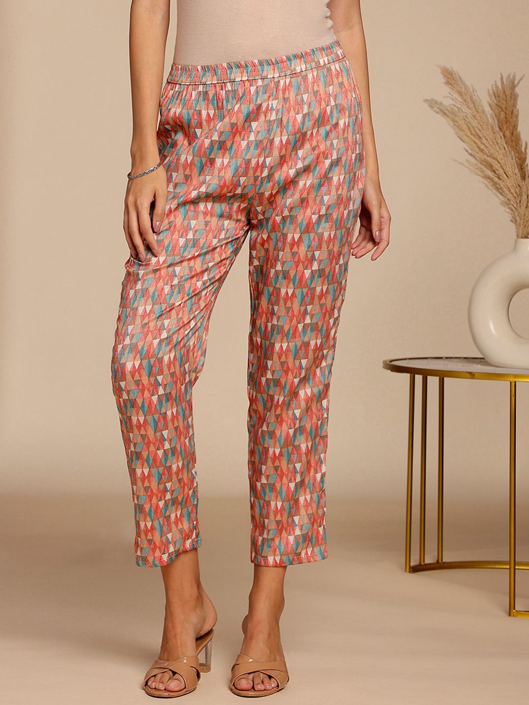 Anouk Floral Printed Top & Trousers With Dupatta