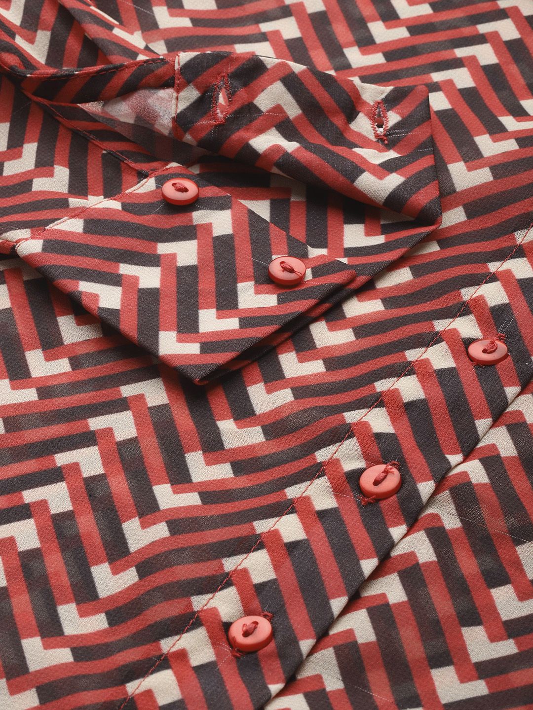 DressBerry Printed Semi Sheer Casual Shirt