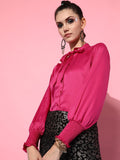 STREET 9 Women Fuchsia Casual Shirt