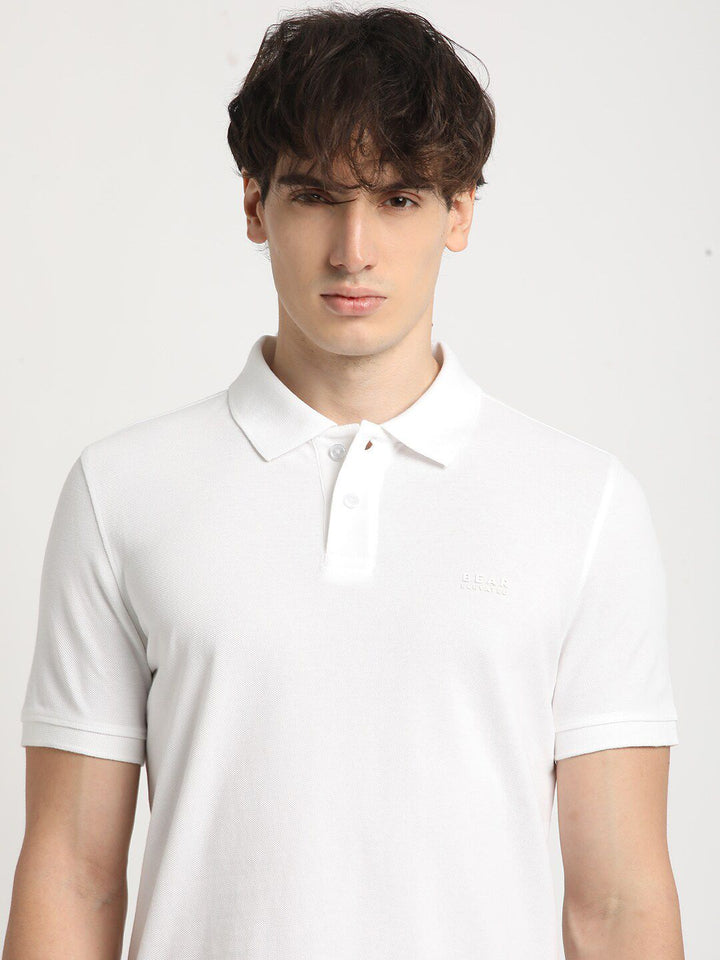 THE BEAR HOUSE Polo Collar Pure Cotton Slim Fit T-shirt