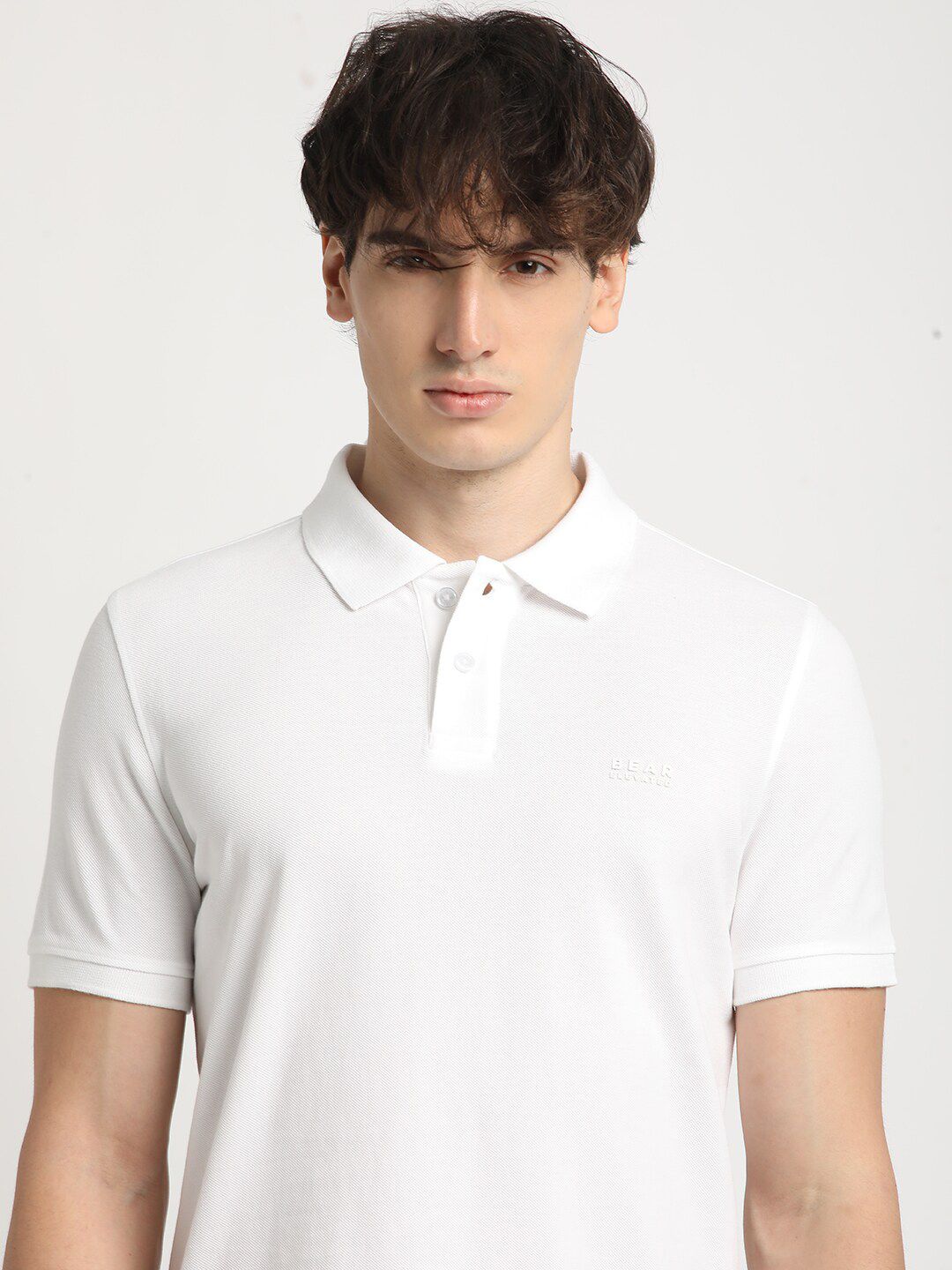 THE BEAR HOUSE Polo Collar Pure Cotton Slim Fit T-shirt