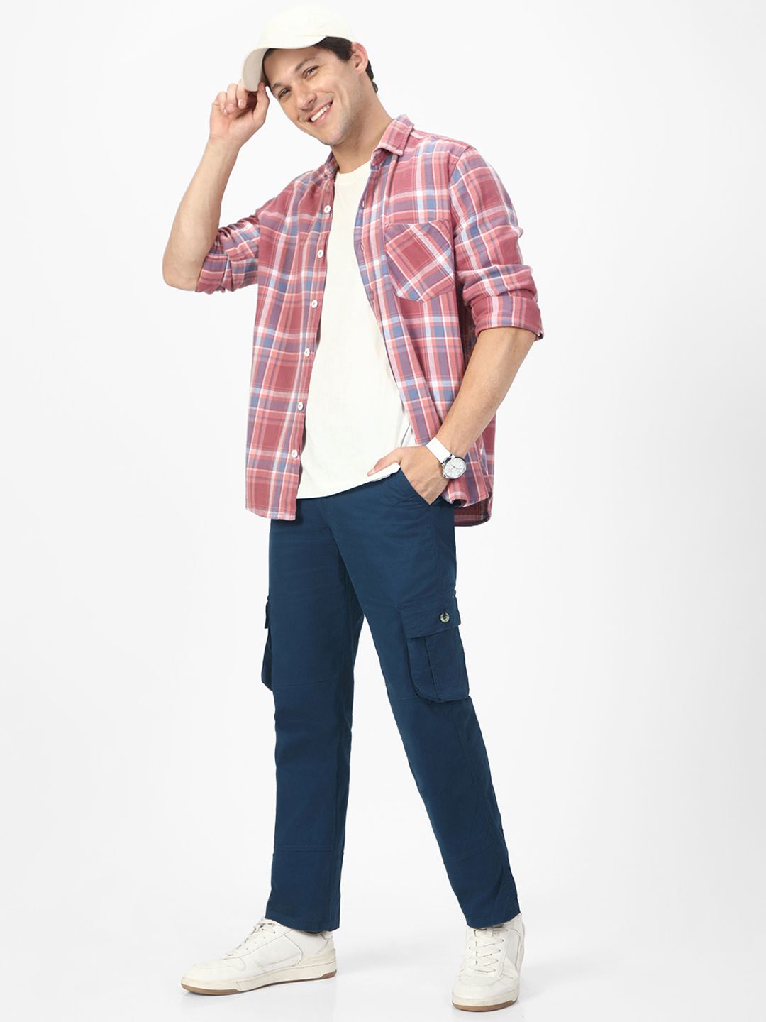 Urbano Fashion Men Pure Cotton Cargo Trousers