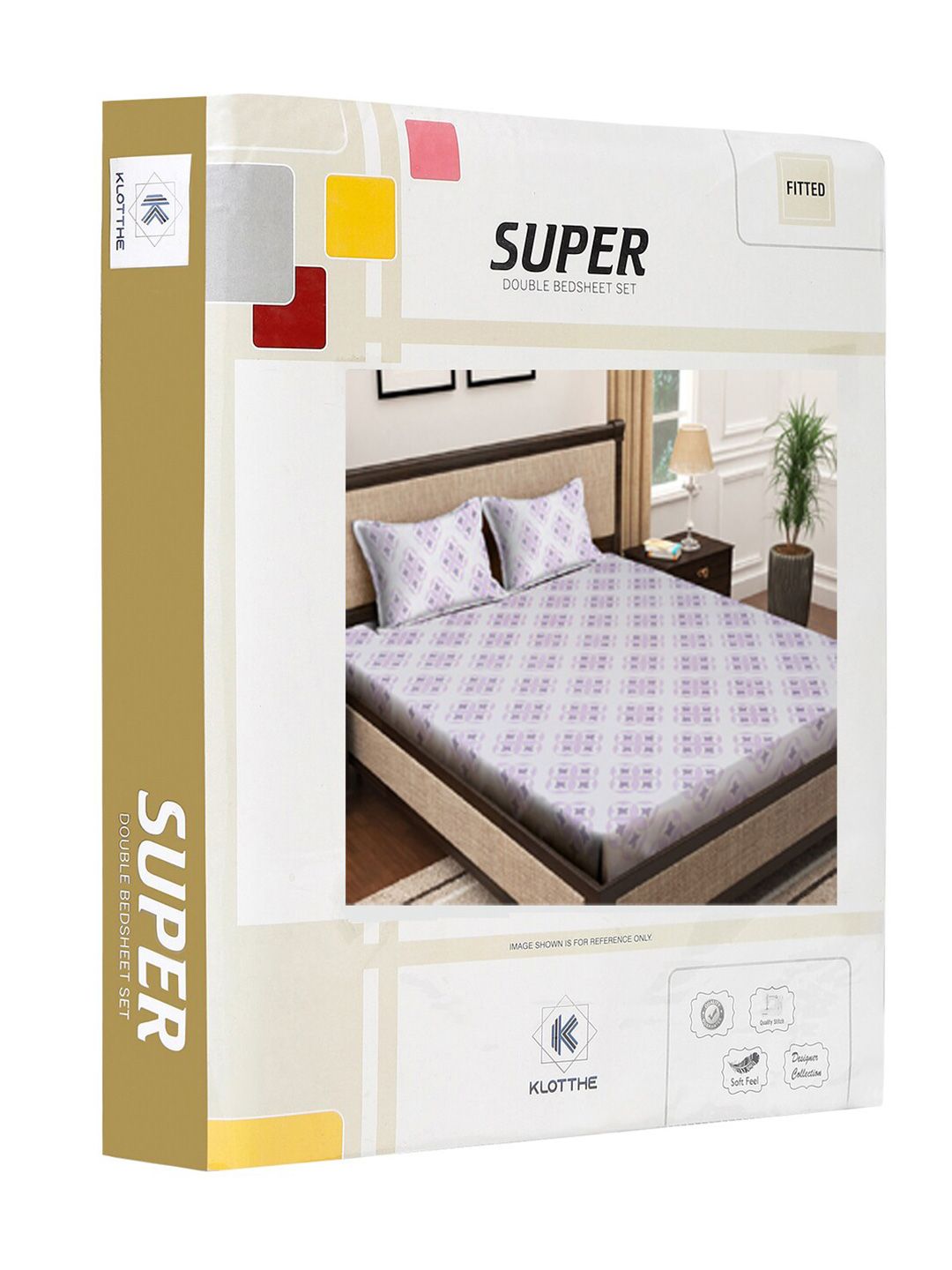 KLOTTHE White Floral Pure Cotton 400 TC Fitted King Superfine Bedsheet with 2 Pillow Covers-98 x 89 inches
