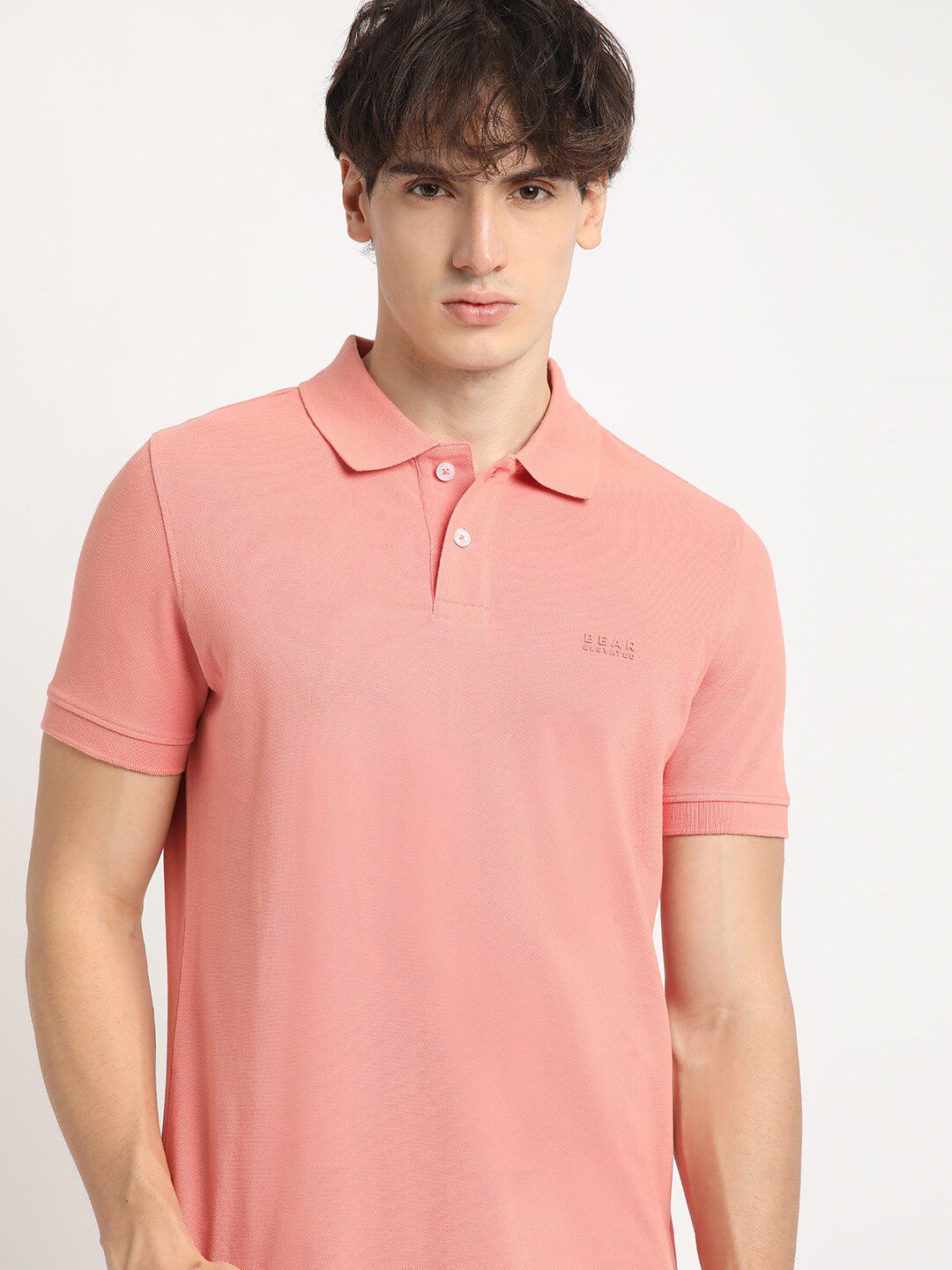 THE BEAR HOUSE Polo Collar Pure Cotton Slim Fit T-shirt