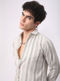 VASTRADO Men Classic Slim Fit Opaque Striped Casual Shirt