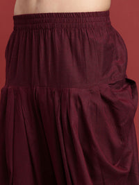 Anouk Striped Straight Regular Kurta with Dhoti Pants