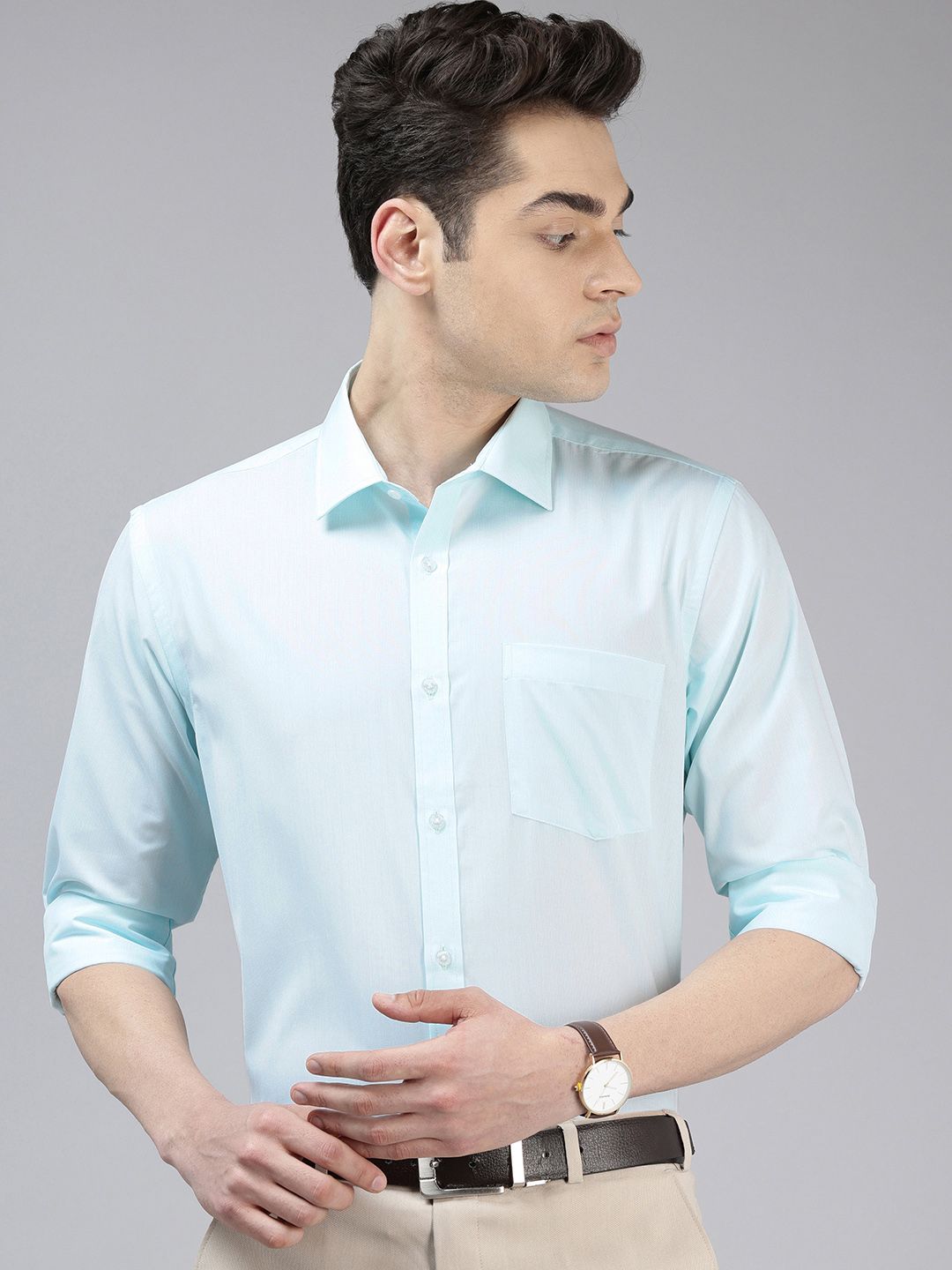 Park Avenue Self-Design Slim Fit Formal Shirt