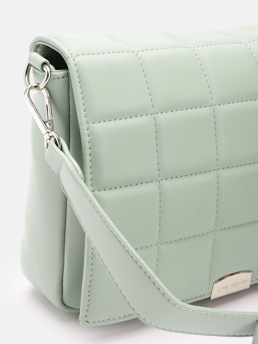 Lino Perros Women Textured Structured Sling Bag with Quilted Detail