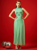 STREET 9 Embellished Sleeveless Net Maxi Dress