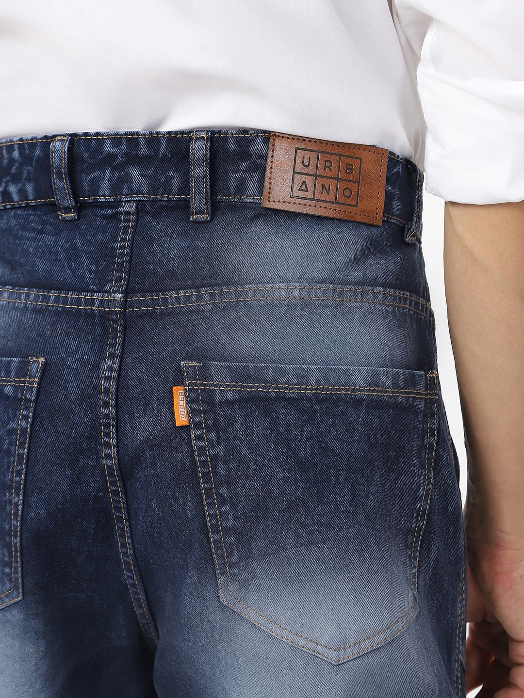 Urbano Fashion Men Loose Relaxed Fit Heavy Fade Jeans With 7 Pockets Non-Stretchable