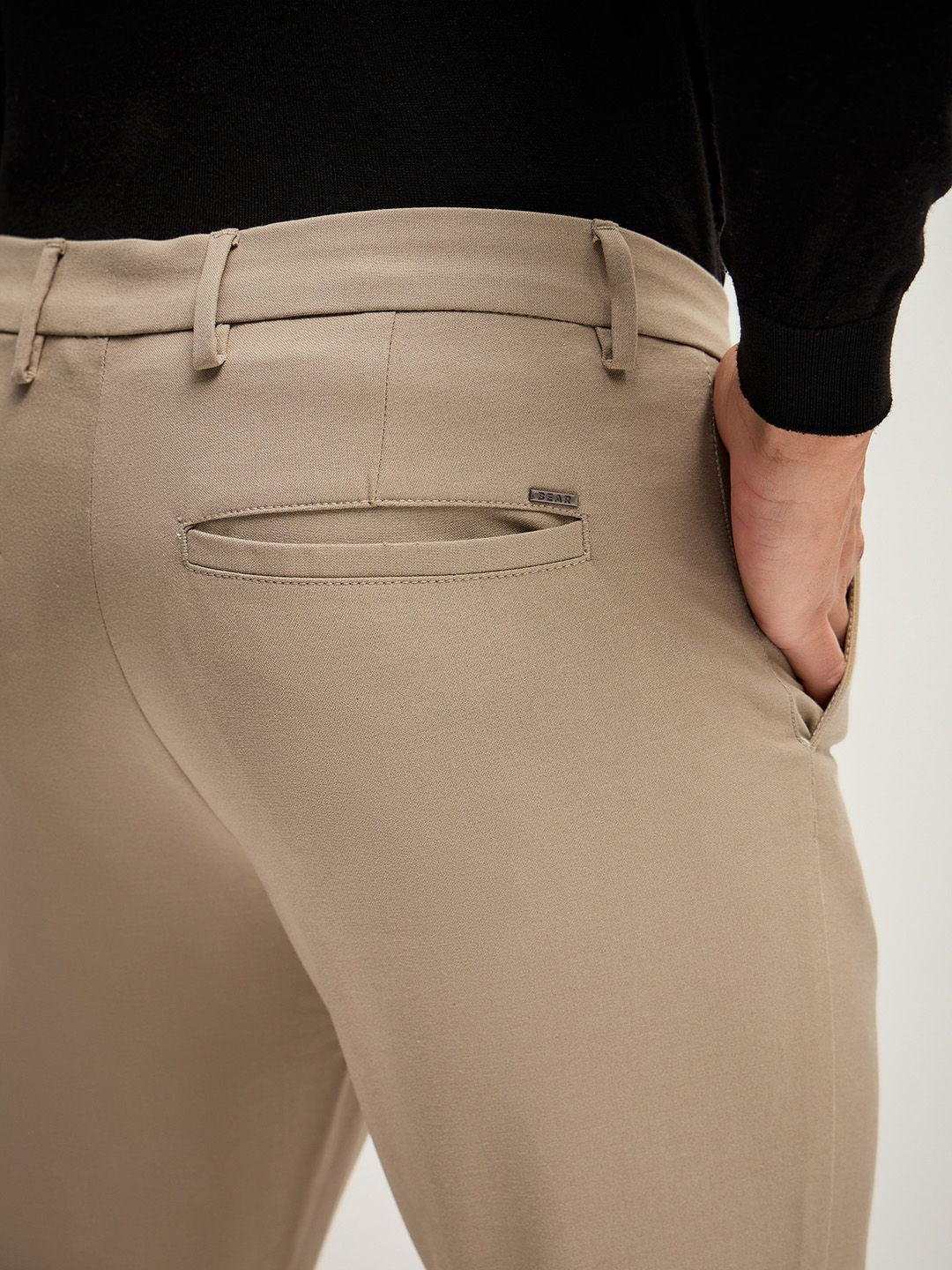 THE BEAR HOUSE Men Solid 4 Way Stretch Slim Fit Formal Trouser