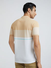 Park Avenue Striped Polo Collar Slim Fit T-shirt