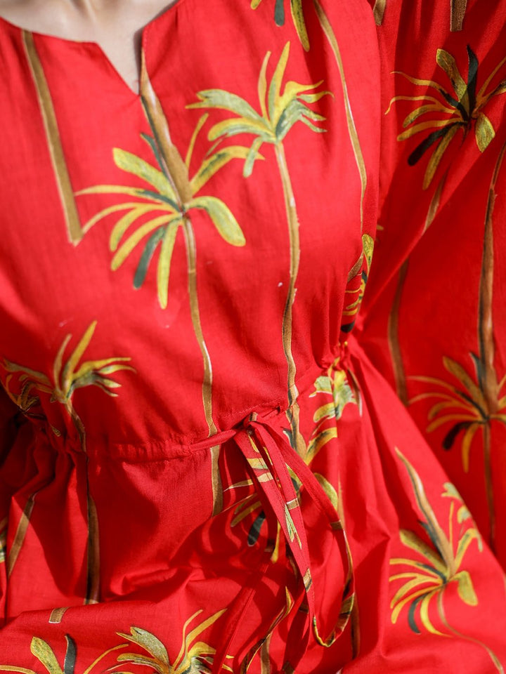 SANSKRUTIHOMES Floral Printed Cotton Kaftan Co-Ords Set