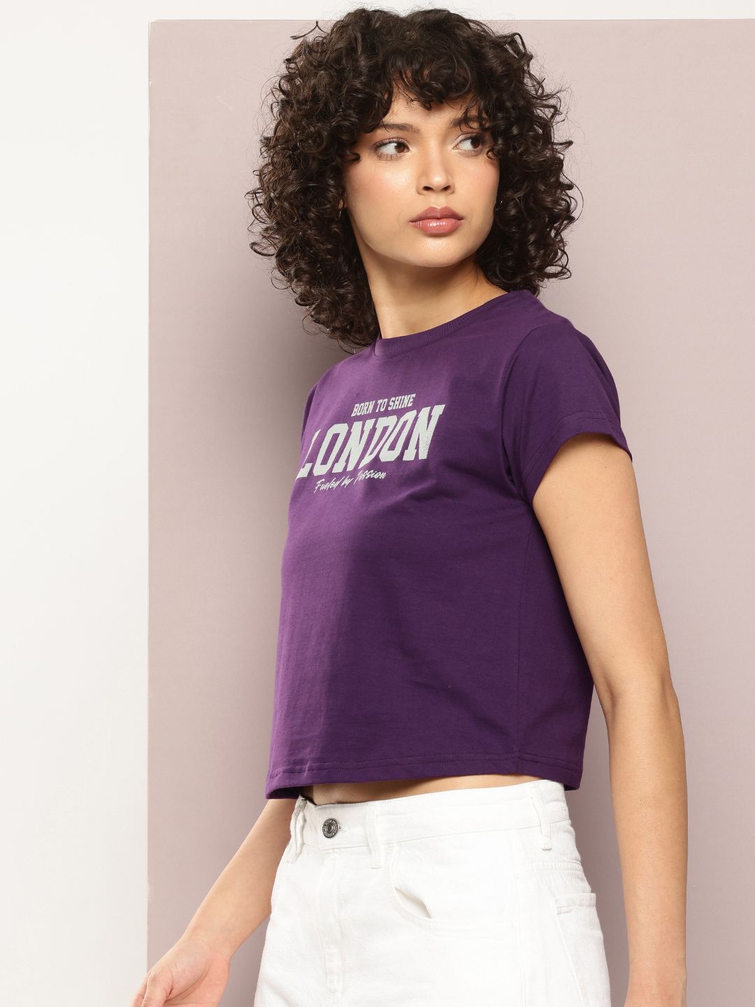 DILLINGER Women Regular Cropped Varsity Printed Tshirt