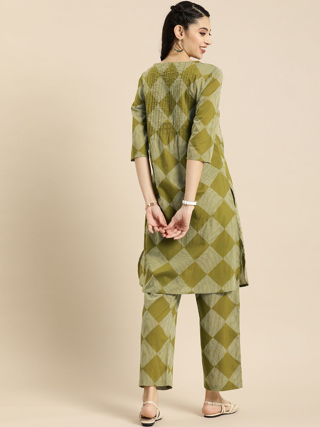 Anouk Women Printed Regular Pure Cotton Kurta with Trousers