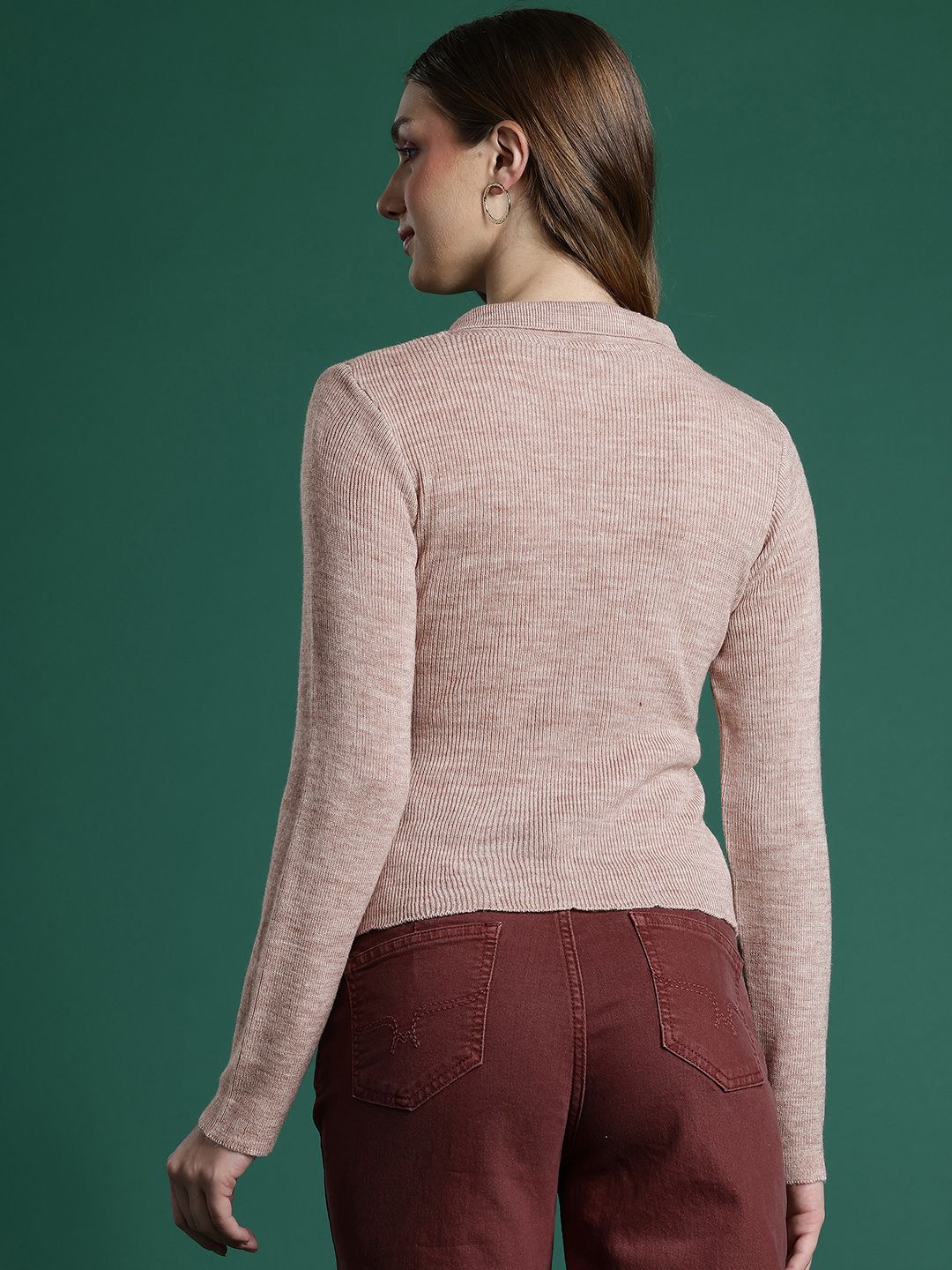 DressBerry Collar Neck Striped Pullover Sweaters