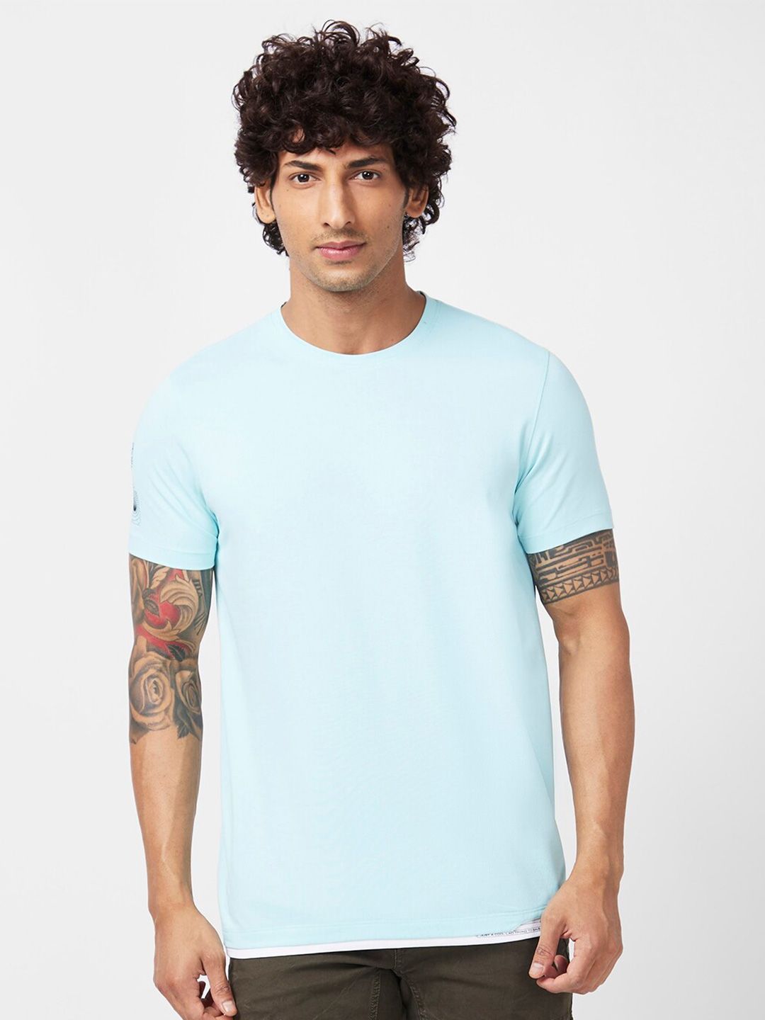 SPYKAR Round Neck Slim Fit Cotton T-shirt