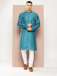 See Designs Sequined Woven Design Chanderi Silk Kurta with Pyjamas