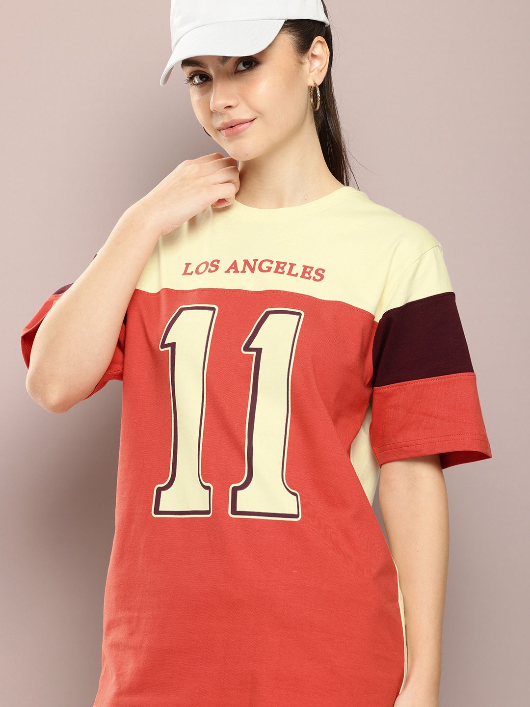 DILLINGER Women Typography Printed Oversized T-shirt