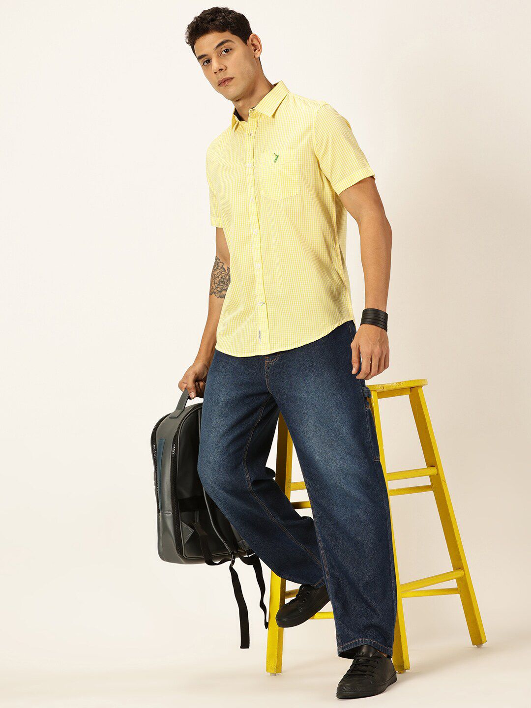 Thomas Scott Standard Slim Fit Checked Pure Cotton Casual Shirt