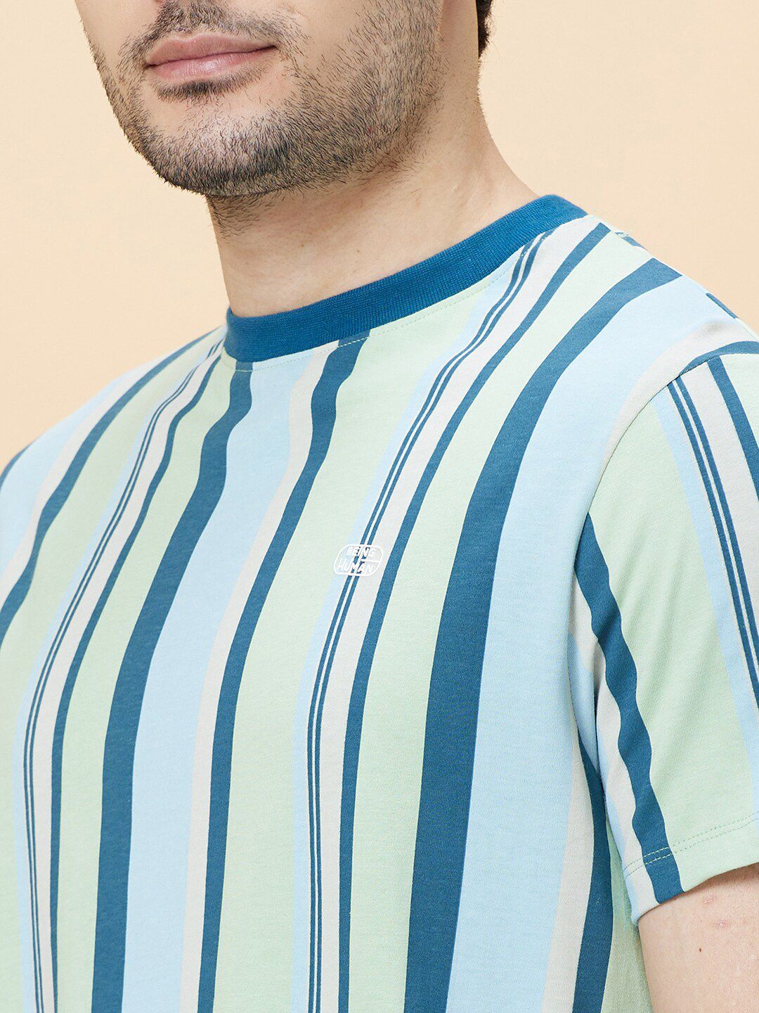 Being Human Men Striped Slim Fit T-shirt