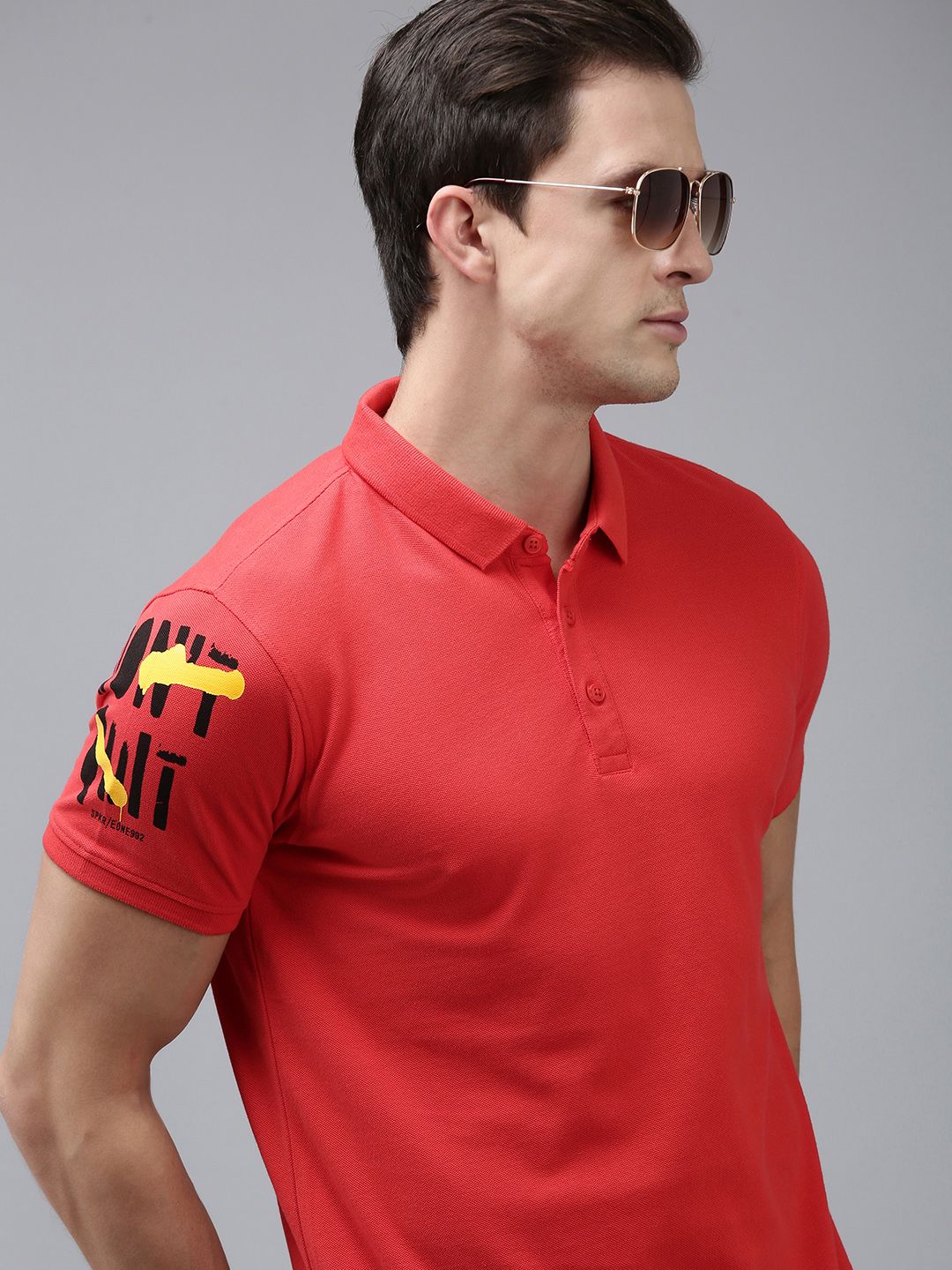 SPYKAR Polo Collar Pure Cotton Slim Fit T-shirt