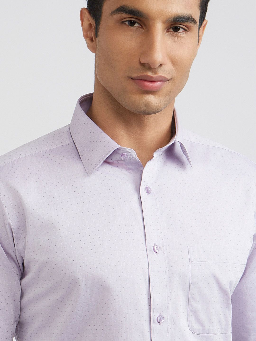 Raymond Men Purple Pure Cotton Self-Design Slim Fit Formal Shirt