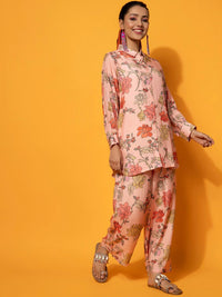 Libas Floral Printed Shirt With Palazzo Co-Ords