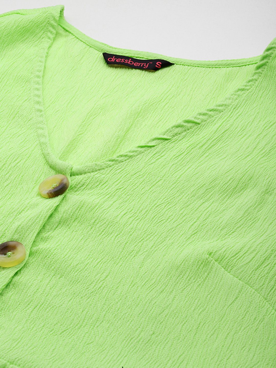 DressBerry Textured Flared Sleeve A-Line Dress