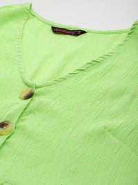 DressBerry Textured Flared Sleeve A-Line Dress